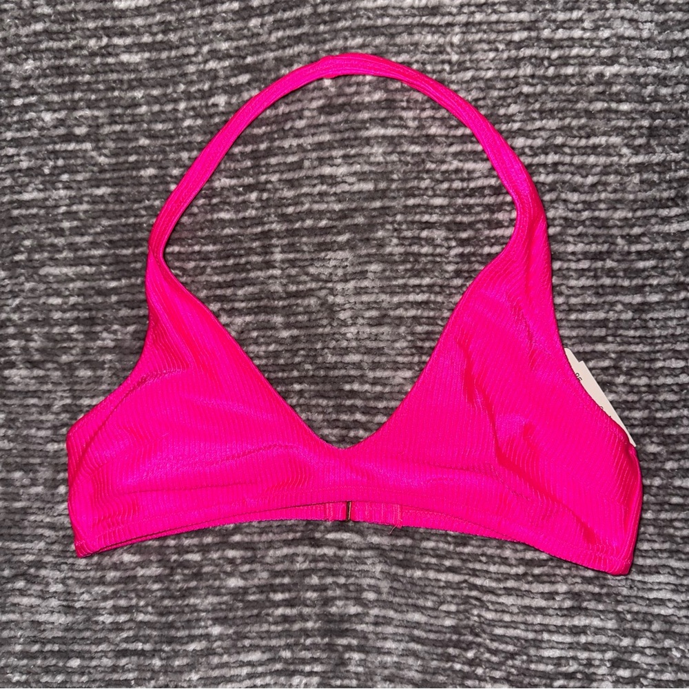 Aerie Pink Triangle Halter Bikini Top